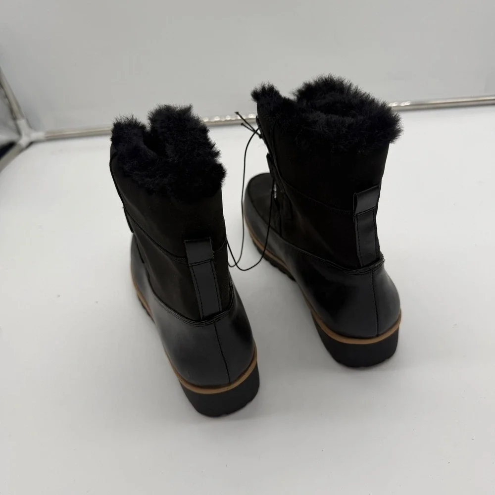 JBU by Jambu Womens Black Winter Snow Boots Faux Fur Trim Lace Up Size 7 1344491